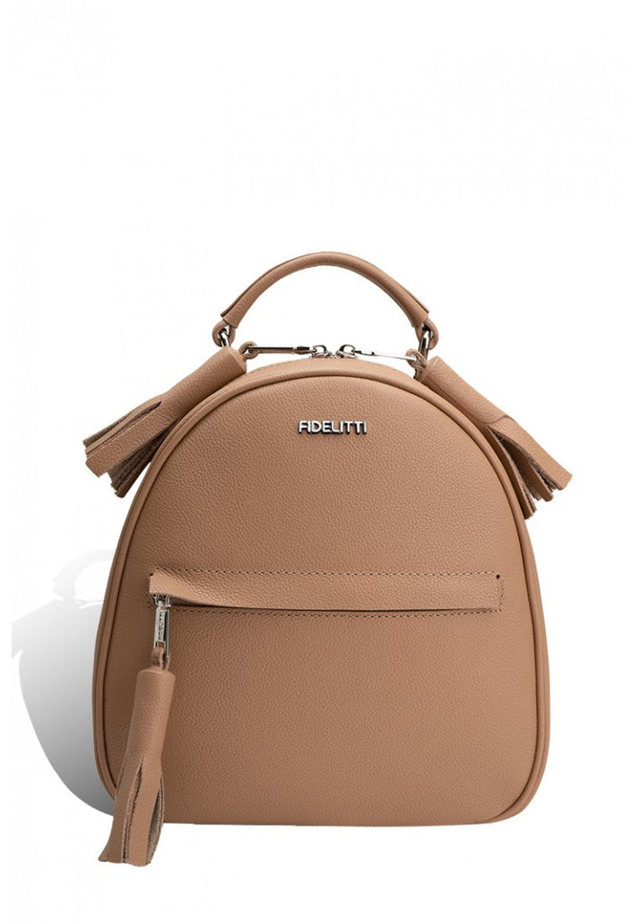 Woman Leather Backpack Lady Anne Vogue Beige
