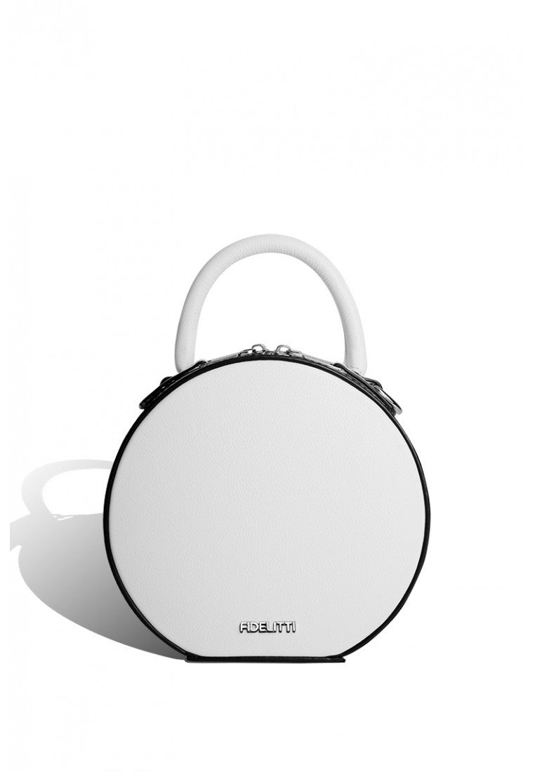Woman Leather Crossbody Bag Lady Anne Tesoro Mini White