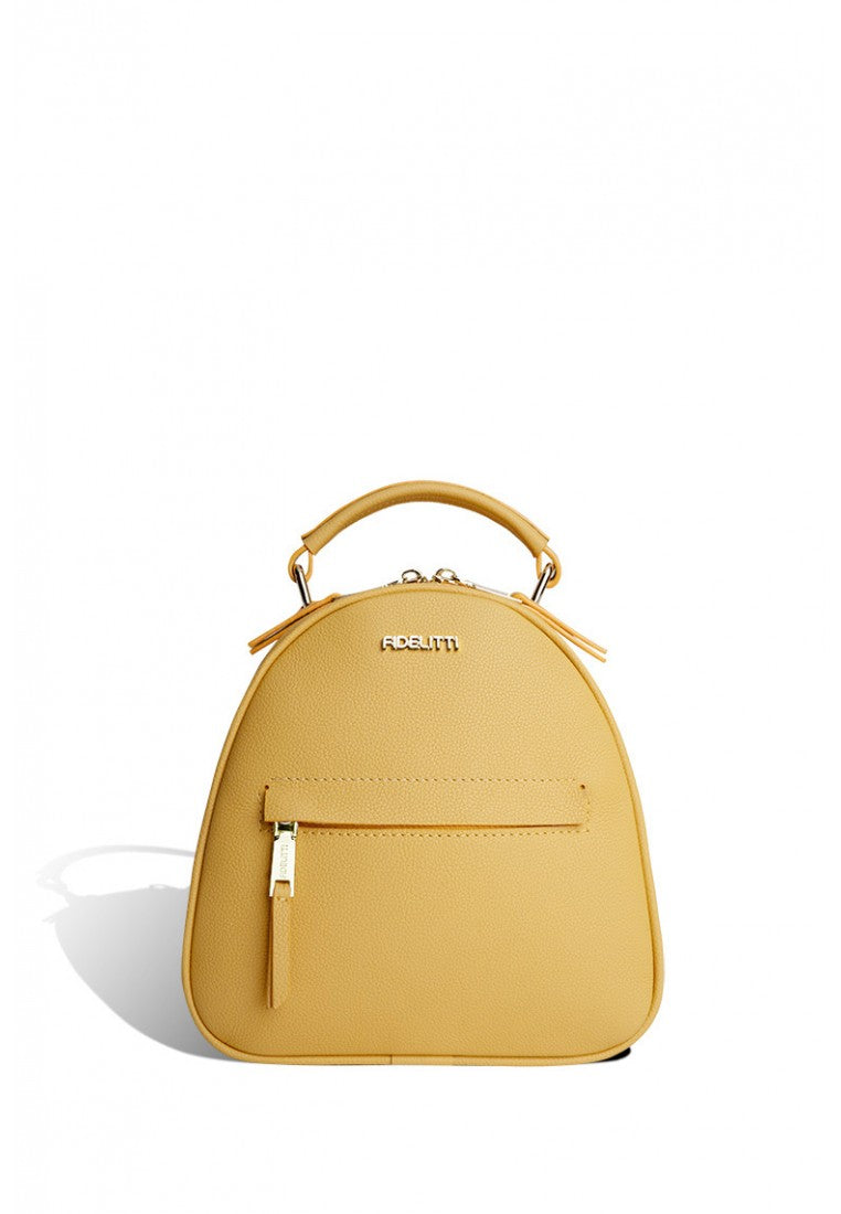 Woman Leather Backpack Lady Anne Vogue Mini Yellow