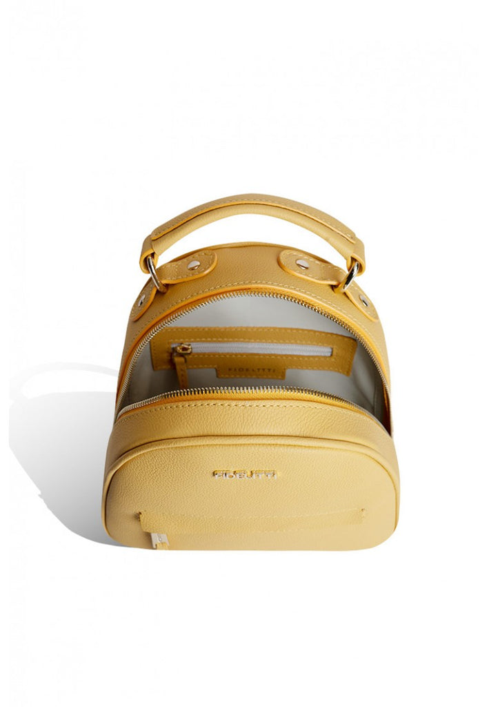 Woman Leather Backpack Lady Anne Vogue Mini Yellow