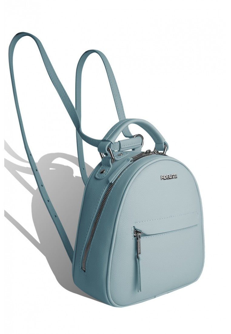 Woman Leather Backpack Lady Anne Vogue Mini Blue