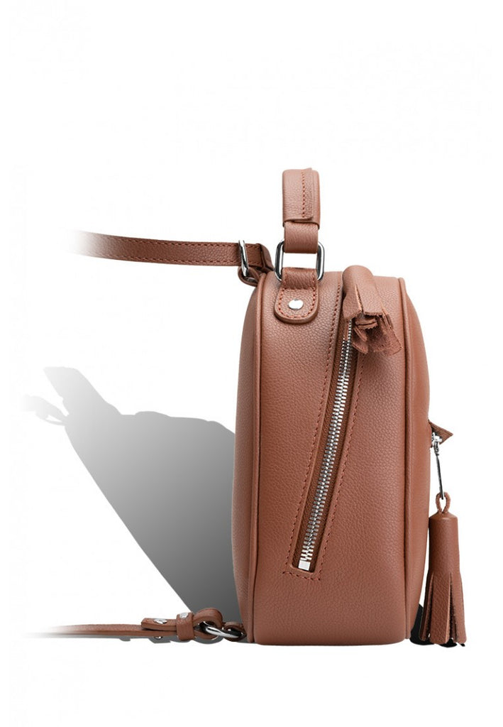 Woman Leather Backpack Lady Anne Vogue Mini Brown