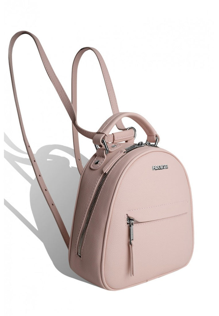 Woman Leather Backpack Lady Anne Vogue Mini Beige