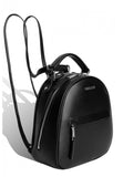 Woman Leather Backpack Lady Anne Vogue Mini Black Smooth