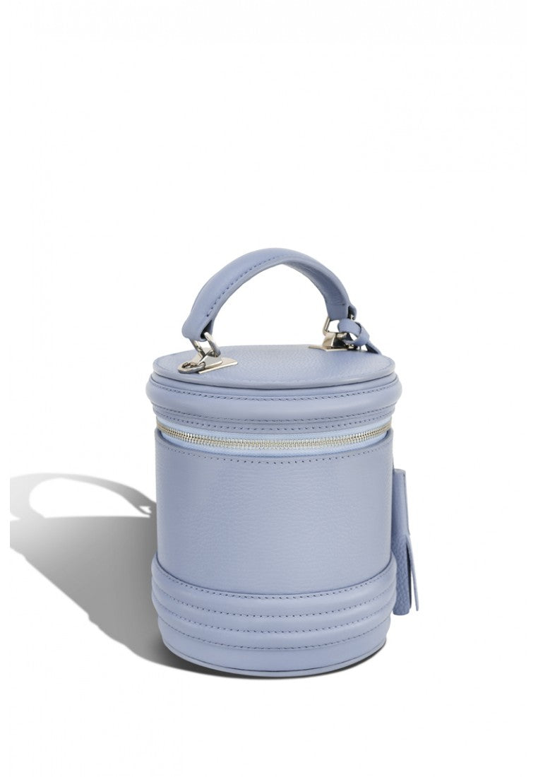 Woman Leather Cross Body Bag Lady Anne Barrel Blue