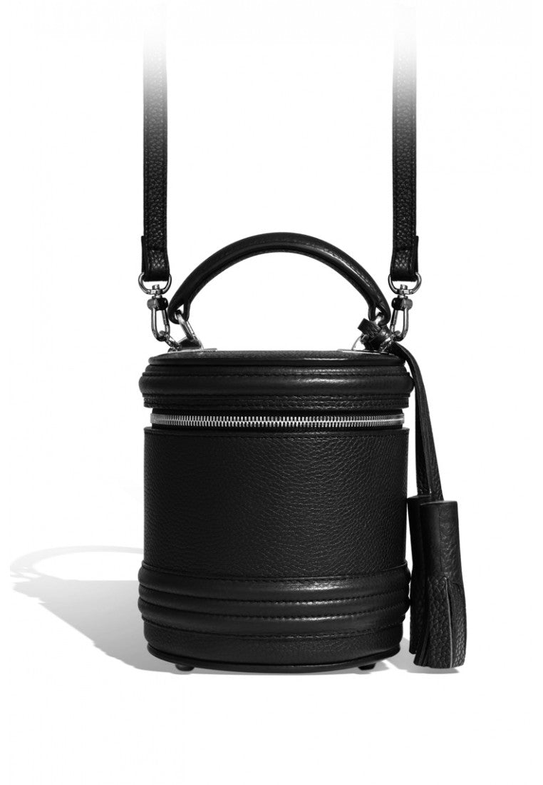 Woman Leather Crossbody Bag Lady Anne Barrel Black
