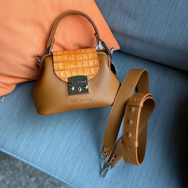 Women Leather Crossbody Bag Palermo Small Brown