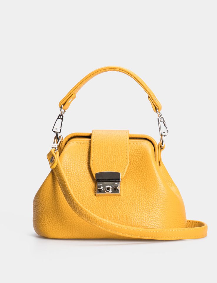 Women Leather Crossbody Bag Palermo Micro Yellow