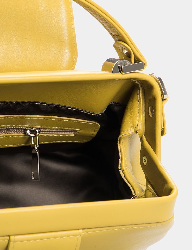 Women Leather Cross Body Bag Palermo Medium Yellow