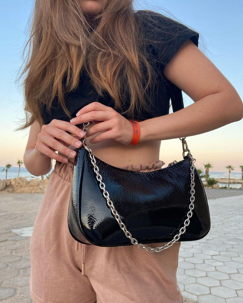 Women Leather Crossbody Bag Jane Black