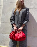 Women Leather Handbag Camellia Red