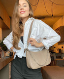 Women Leather Crossbody Bag Jane Beige