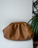 Women Leather Handbag Camellia Brown
