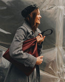 Women Leather Shoulder Bag Jessie Burgundy