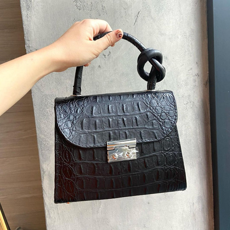 Women Leather Crossbody Bag Cocco Mini Black