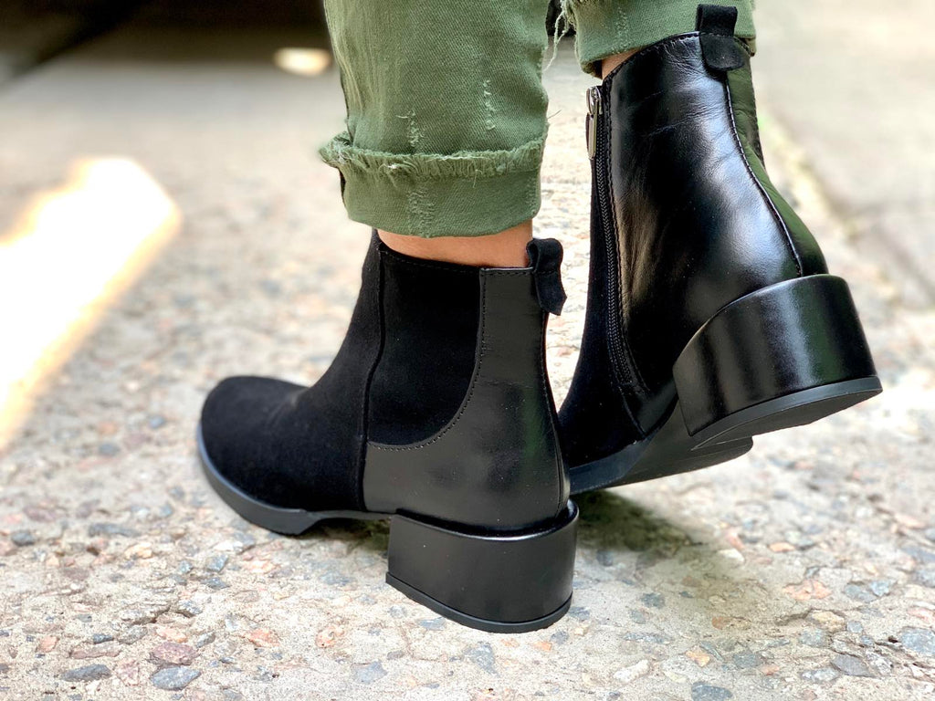 Women Suede Ankle Boots Demi-season Black