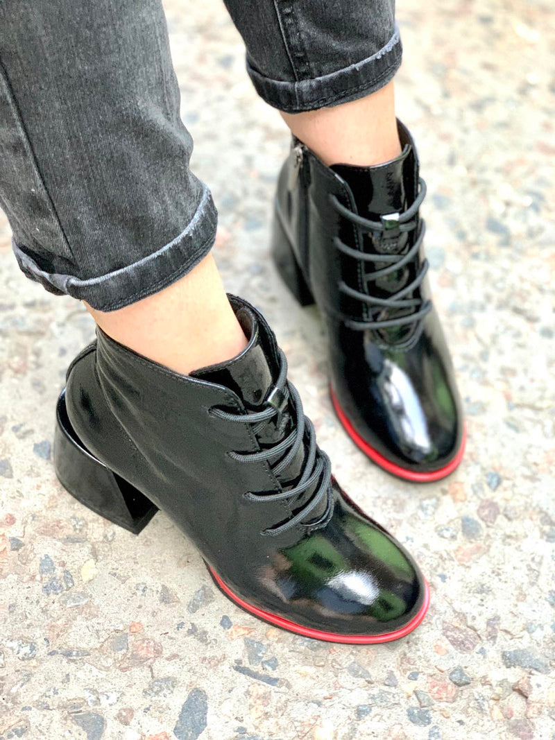 Women Leather Ankle Boots Demi-season Black