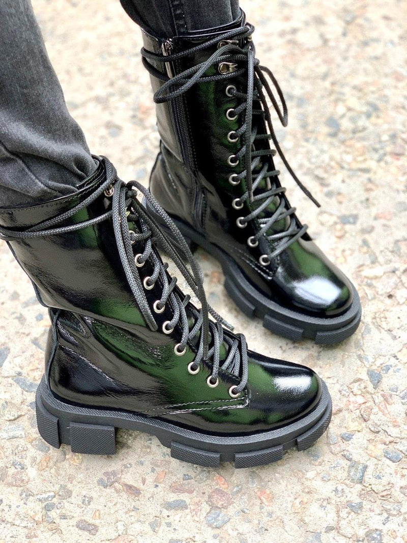 Women Leather Boots Demi-season Black