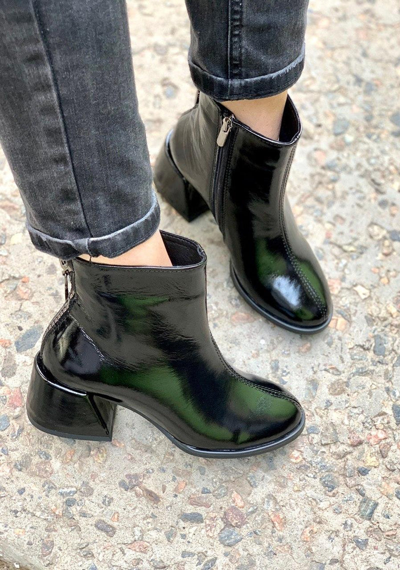 Women Leather Ankle Boots Demi-season Black