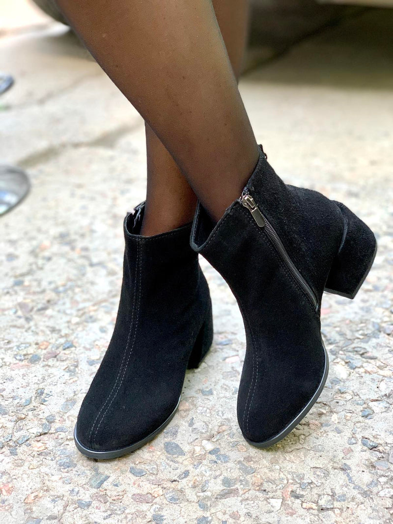 Women Suede Ankle Boots Demi-season Black