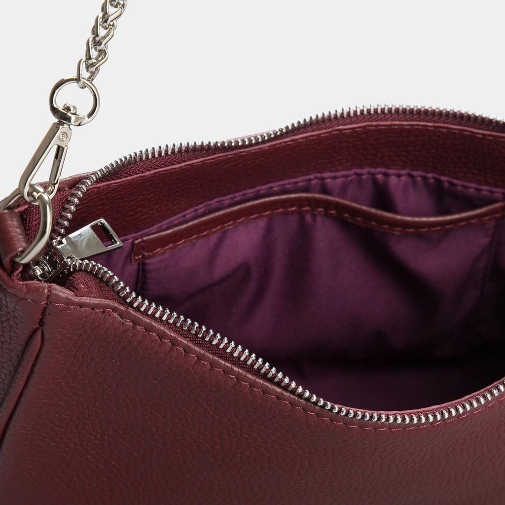 Women Leather Crossbody Bag Jane Burgundy