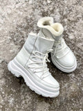 Women Leather Winter Boots White