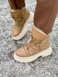 Women Leather Winter Boots Brown