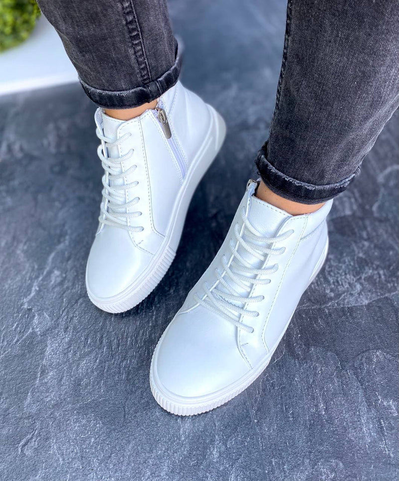 Women Leather Sneakers Demi-season White