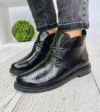 Women Demi-season Leather Boots 1502 Black