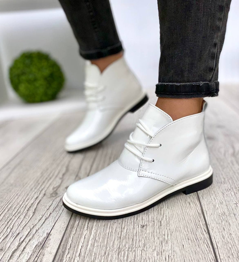Women Demi-season Leather Boots 1502 White