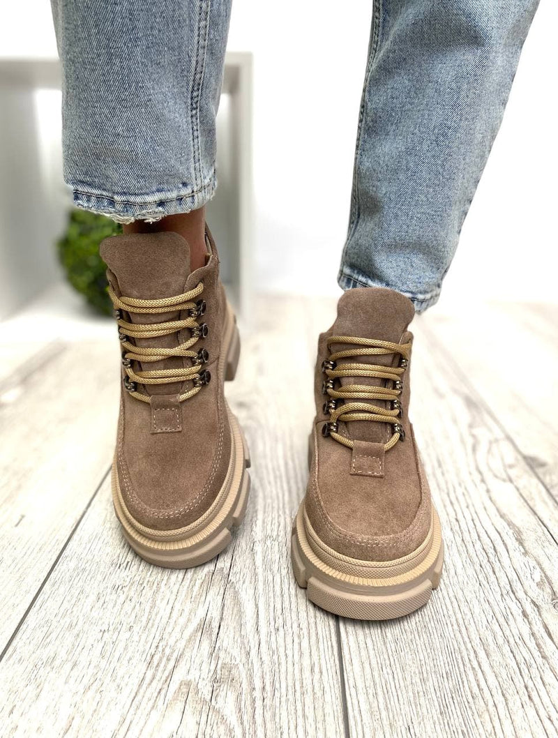Women Suede Boots Demi-season Brown