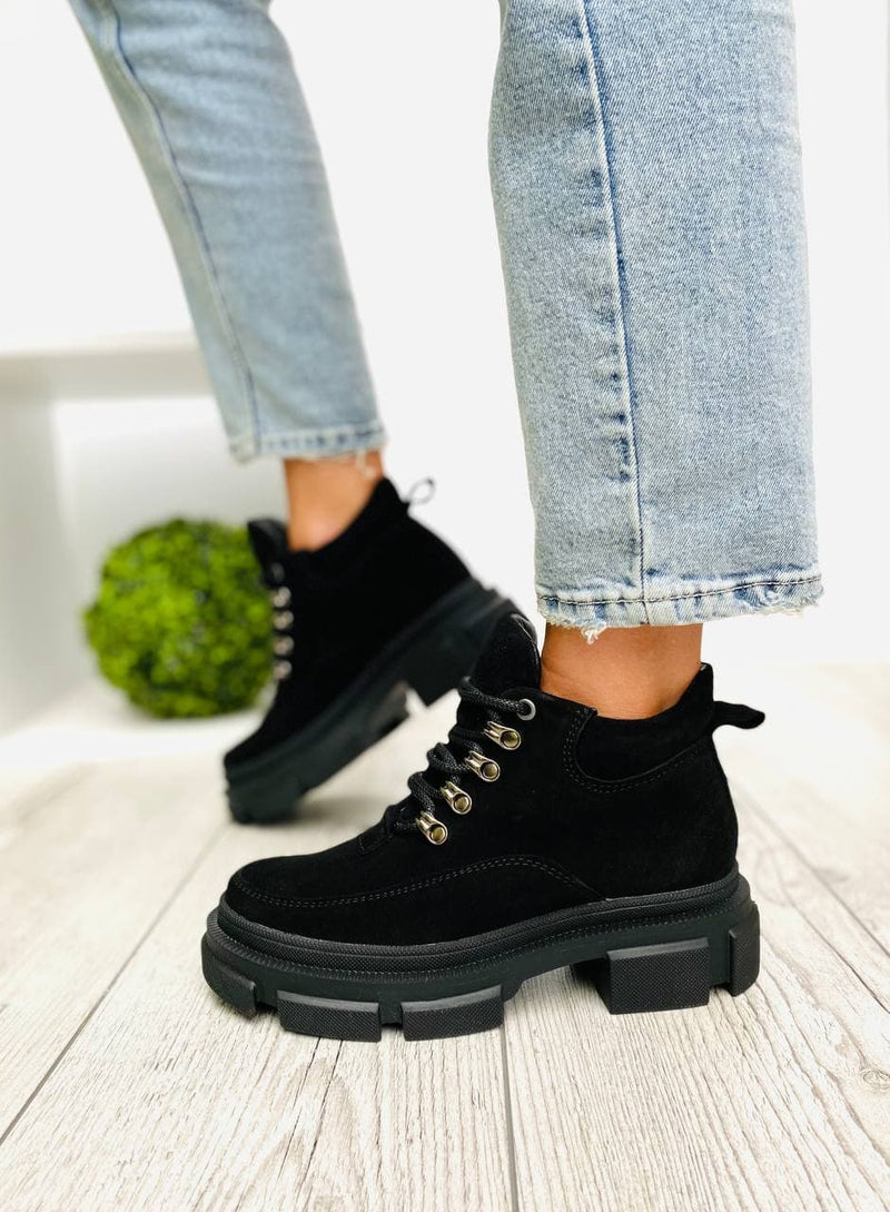 Women Suede Boots Demi-season Black