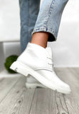 Women Demi-season Leather Boots White