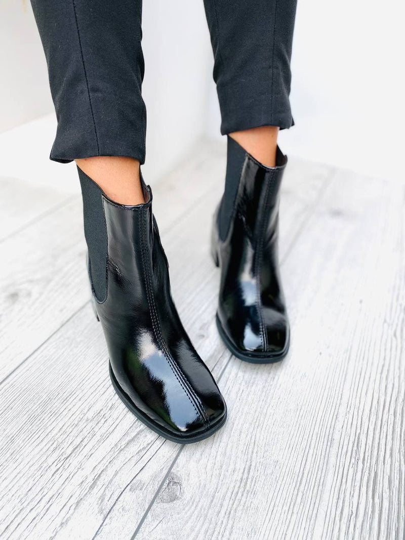 Women Leather Ankle Boots Demi-season Black
