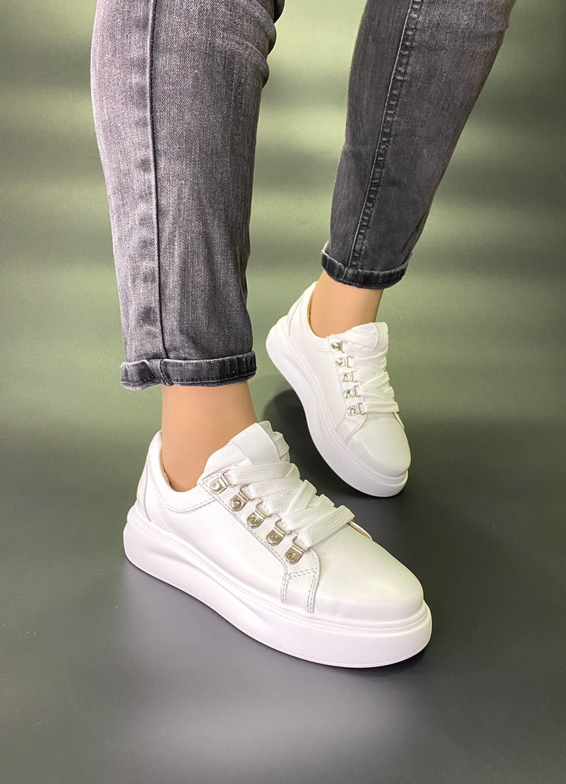 Women Leather Sneakers White