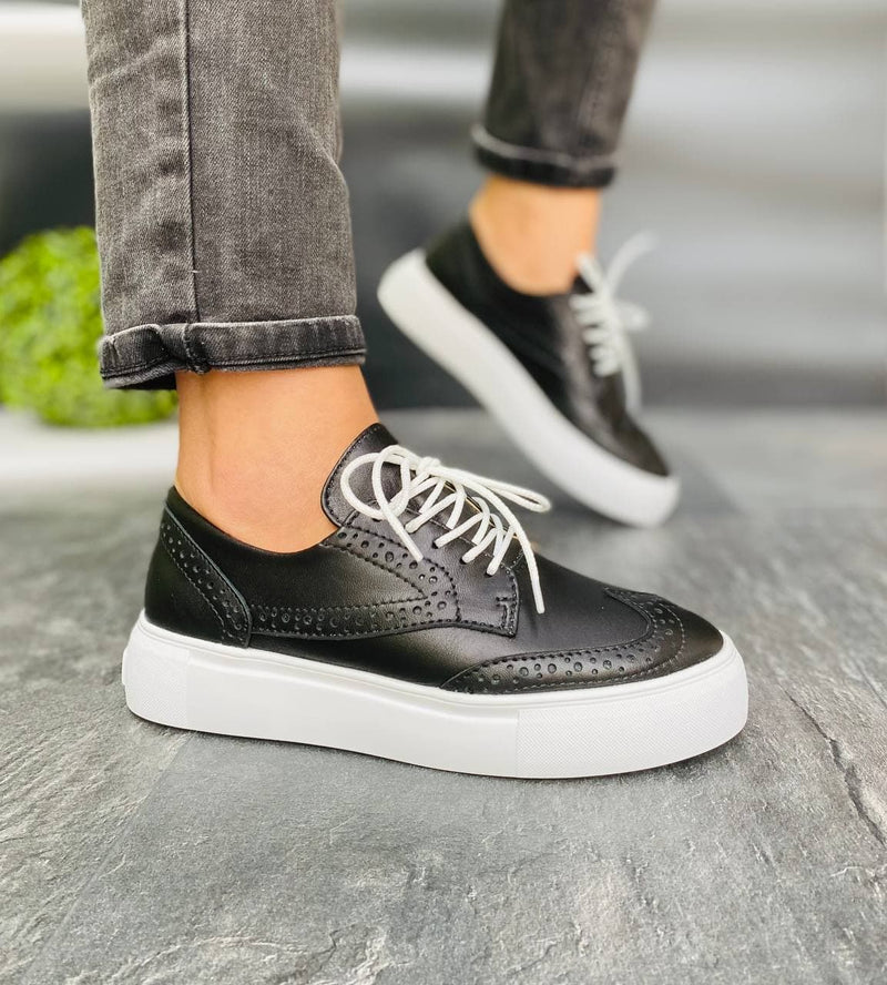 Women Leather Loafers Oxford Black