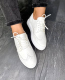 Women Leather Loafers Oxford White