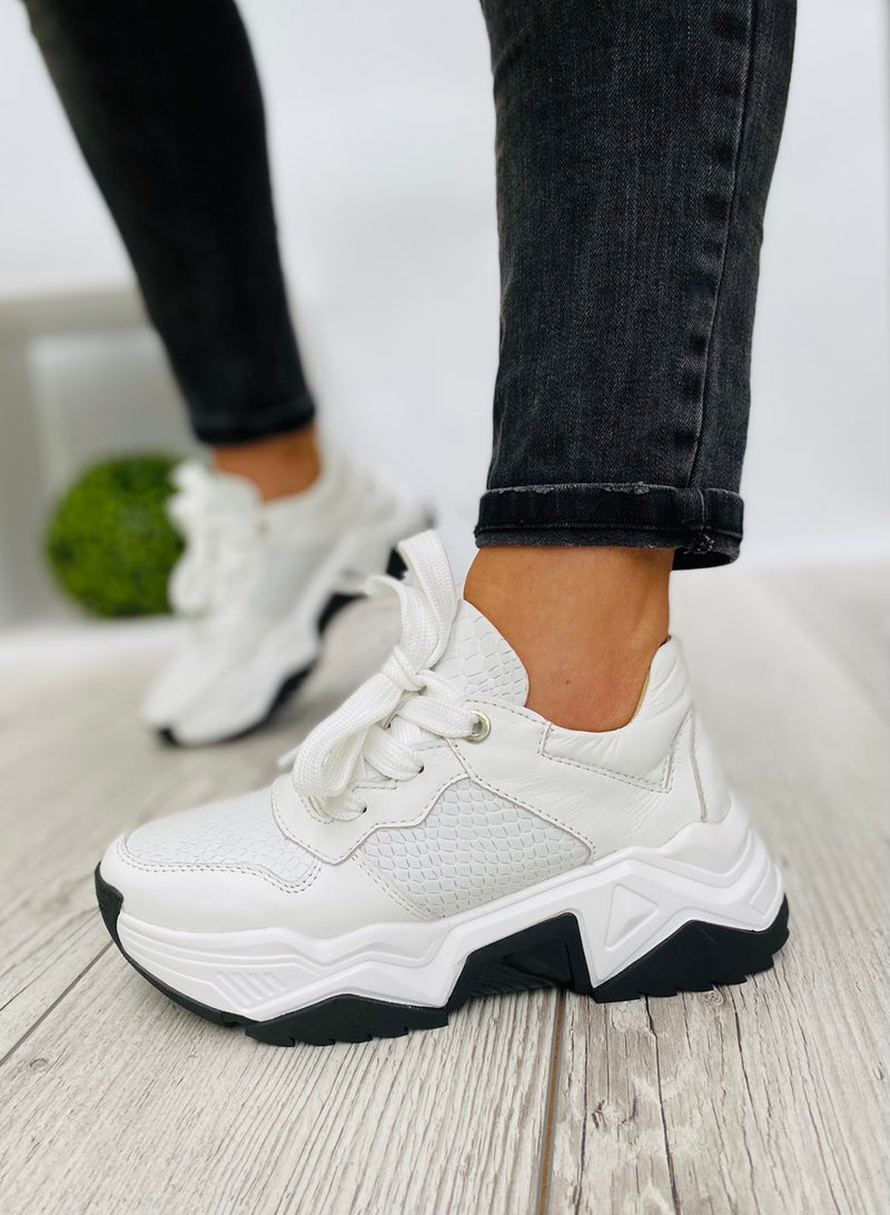 Women Leather Sneakers White