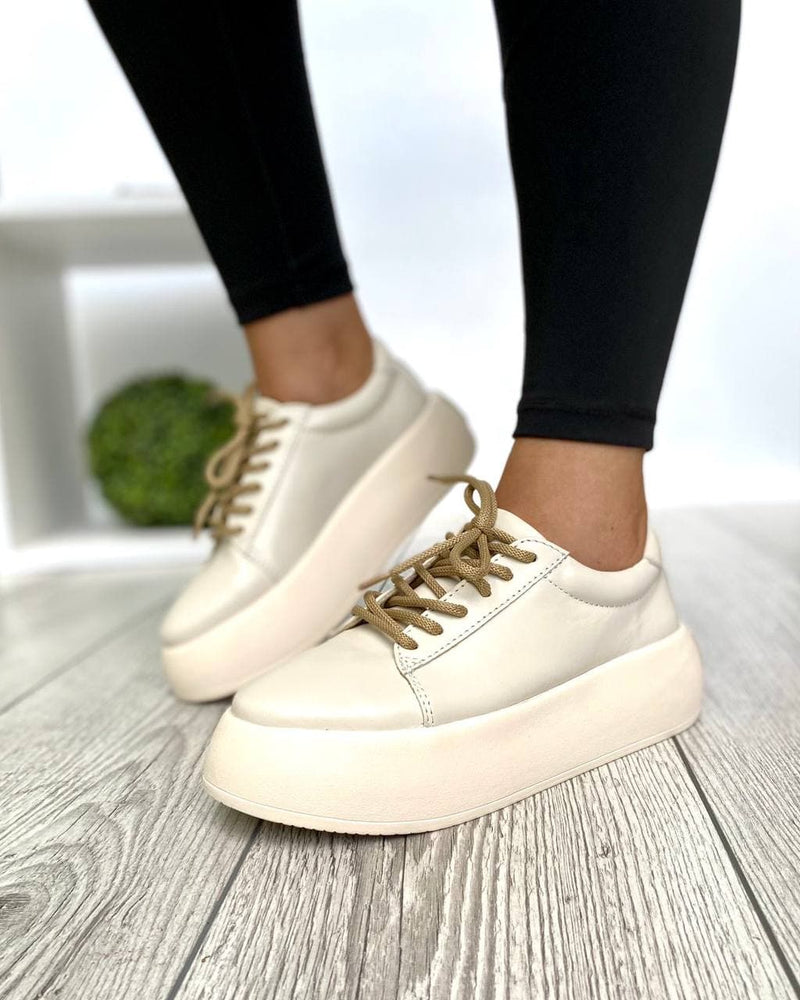 Women Leather Sneakers 1542 Ivory