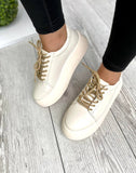 Women Leather Sneakers 1542 Ivory