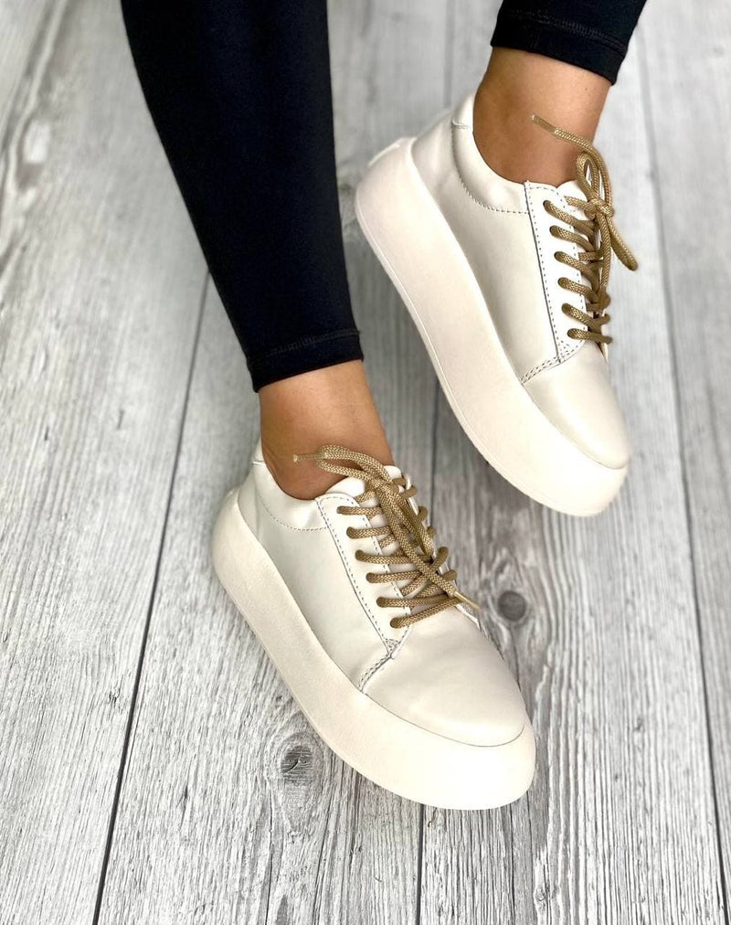 Women Leather Sneakers 1542 Ivory
