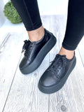 Women Leather Sneakers 1542 Black