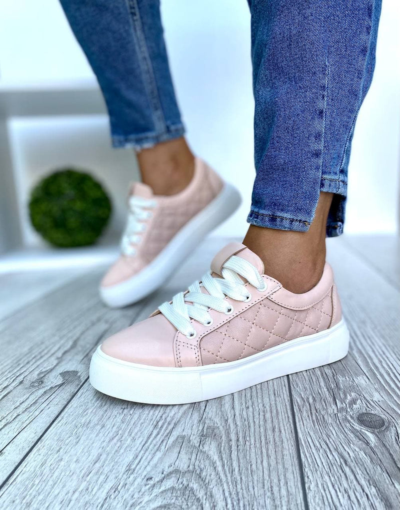 Women Leather Sneakers 1544 Pink