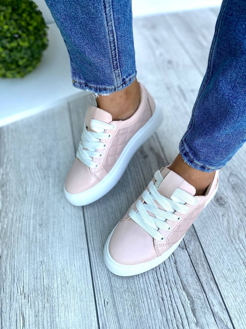 Women Leather Sneakers 1544 Pink