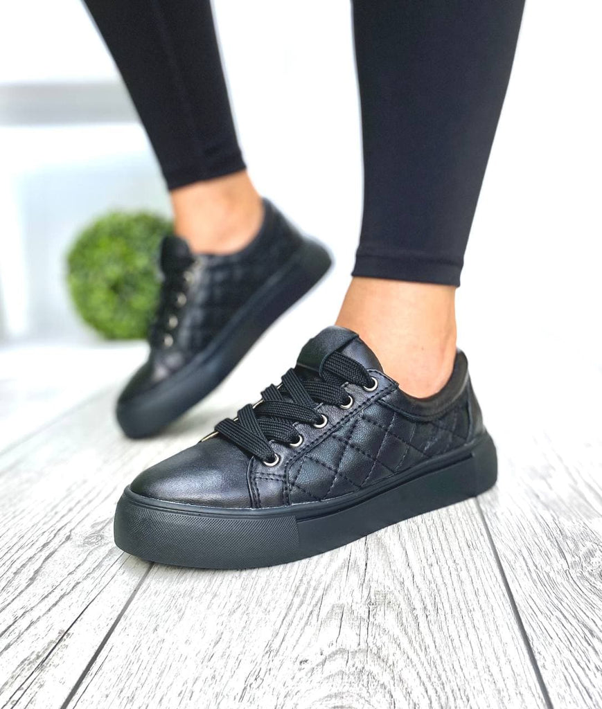 Women Leather Sneakers 1544 Black