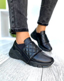 Women Leather Sneakers 1545 Black
