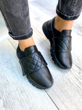 Women Leather Sneakers 1545 Black