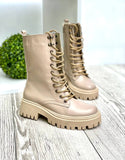 Women Demi-season Leather Boots 1550 Beige