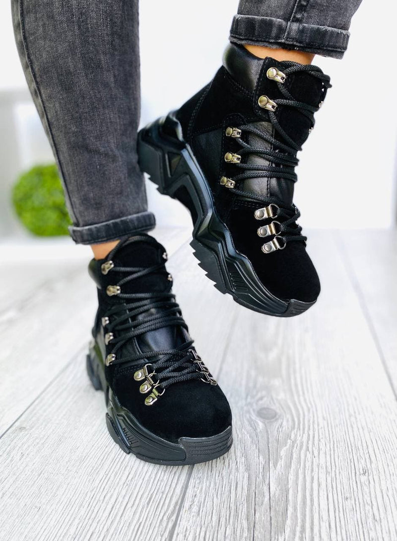 Women Demi-season Suede Boots 1551 Black