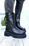 Women Demi-season Leather Boots 1553 Black